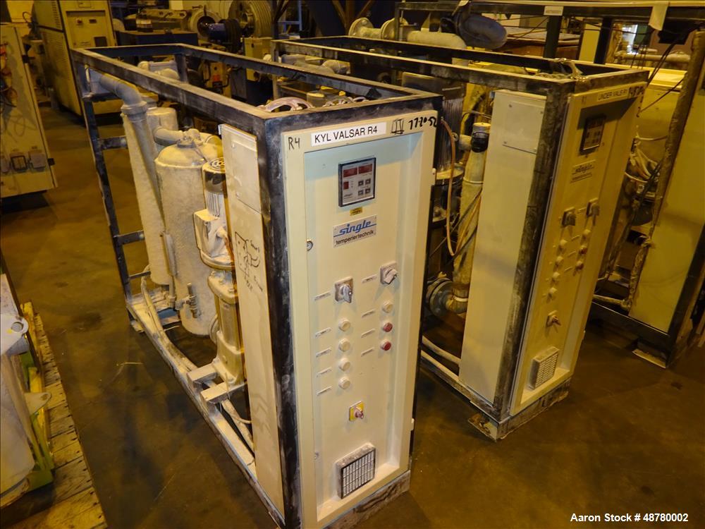 Used Berstorff 3 roll Sheet stack, 15.6" (400 mm) dia x 66.3" (1700 mm) straigh