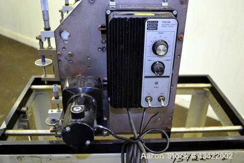 Used C.W. Brabender Univex Lab Take Off. Approximate capacity speeds of up to 30 meters per minute. Consisting of (3) 4” diameter x 8” wide chrome plated, manually adjustable cored rolls, and a top m...