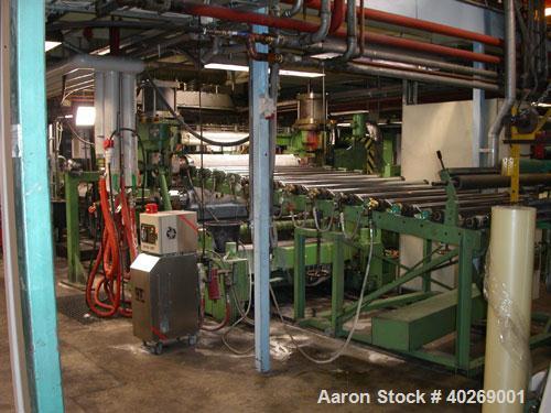 Used Used: Breyer sheet extrusion line with a capacity of 605 lbs (275 kgs)/hour consisting of: (1) Piovan Gravimetric 5 components blender, type MVD 500/41. (1) Breyer single screw extruder,  type 9...