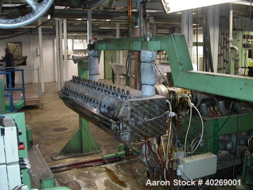 Used Used: Breyer sheet extrusion line with a capacity of 605 lbs (275 kgs)/hour consisting of: (1) Piovan Gravimetric 5 components blender, type MVD 500/41. (1) Breyer single screw extruder,  type 9...