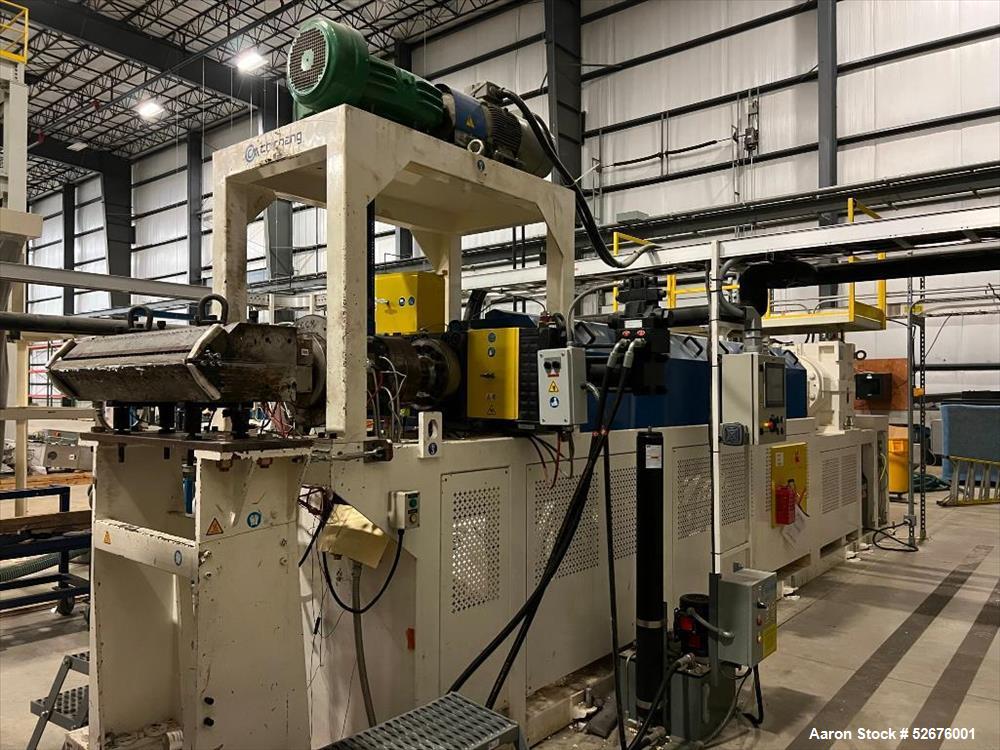 Used Chi Chang Sheet Extrusion Line (2017), consisting of: Chi Chang Extruder Model CC/SE-150S-1000W, S/N 2016031 (2017), 32:1, 150mm screw, with (5) Chi-Chang Control Panels and (2) Allen Bradley PL...