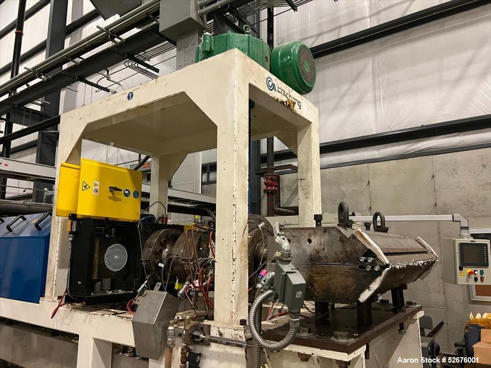 Used Chi Chang Sheet Extrusion Line (2017), consisting of: Chi Chang Extruder Model CC/SE-150S-1000W, S/N 2016031 (2017), 32:1, 150mm screw, with (5) Chi-Chang Control Panels and (2) Allen Bradley PL...