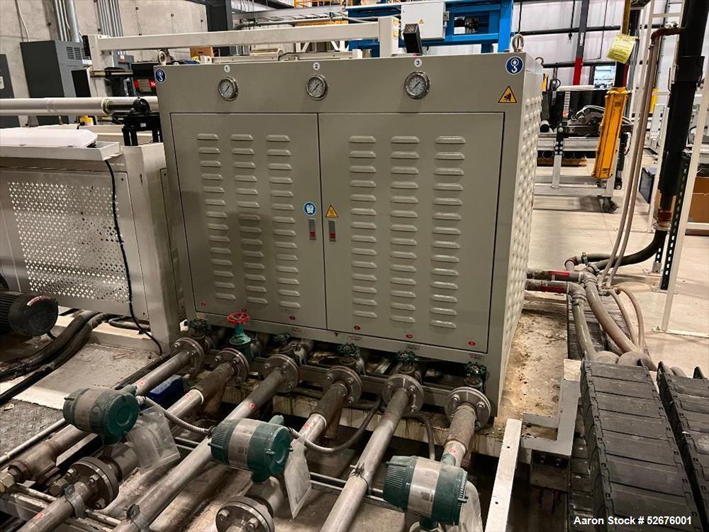 Used Chi Chang Sheet Extrusion Line (2017), consisting of: Chi Chang Extruder Model CC/SE-150S-1000W, S/N 2016031 (2017), 32:1, 150mm screw, with (5) Chi-Chang Control Panels and (2) Allen Bradley PL...