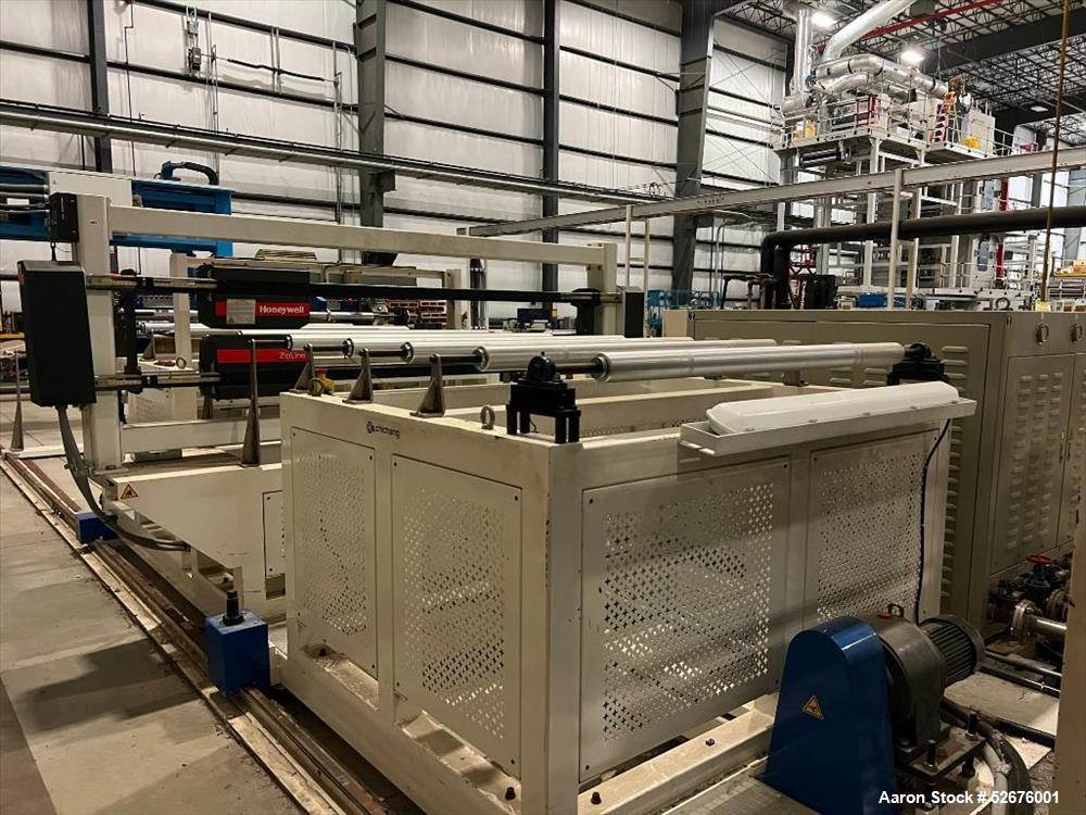 Used Chi Chang Sheet Extrusion Line (2017), consisting of: Chi Chang Extruder Model CC/SE-150S-1000W, S/N 2016031 (2017), 32:1, 150mm screw, with (5) Chi-Chang Control Panels and (2) Allen Bradley PL...