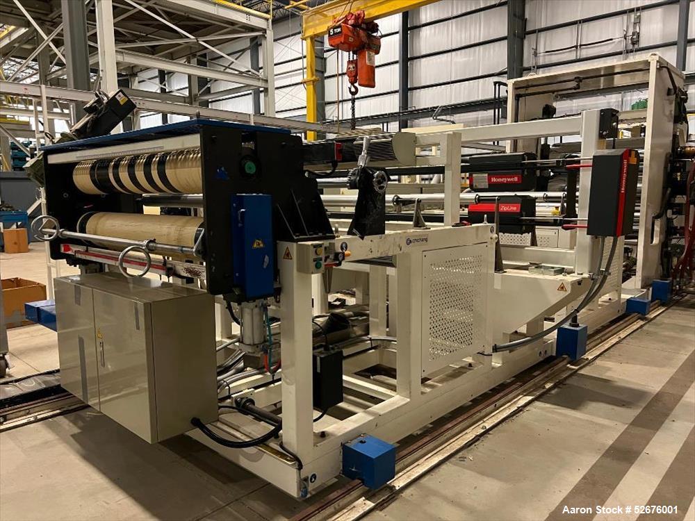 Used Chi Chang Sheet Extrusion Line (2017), consisting of: Chi Chang Extruder Model CC/SE-150S-1000W, S/N 2016031 (2017), 32:1, 150mm screw, with (5) Chi-Chang Control Panels and (2) Allen Bradley PL...