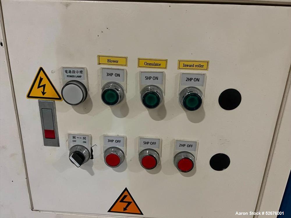 Used Chi Chang Sheet Extrusion Line (2017), consisting of: Chi Chang Extruder Model CC/SE-150S-1000W, S/N 2016031 (2017), 32:1, 150mm screw, with (5) Chi-Chang Control Panels and (2) Allen Bradley PL...