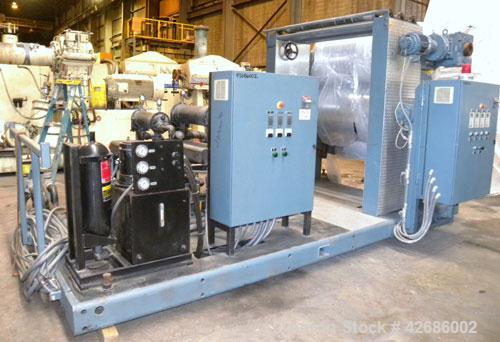 Used Crown Sheet Take Off System Consisting Of: (1) Crown 3 roll "J" sheet stack. (2) 30" Diameter x 60" wide chrome plated cored rolls, (1) 18" diameter x 60" wide movable bottom chrome plated cored...