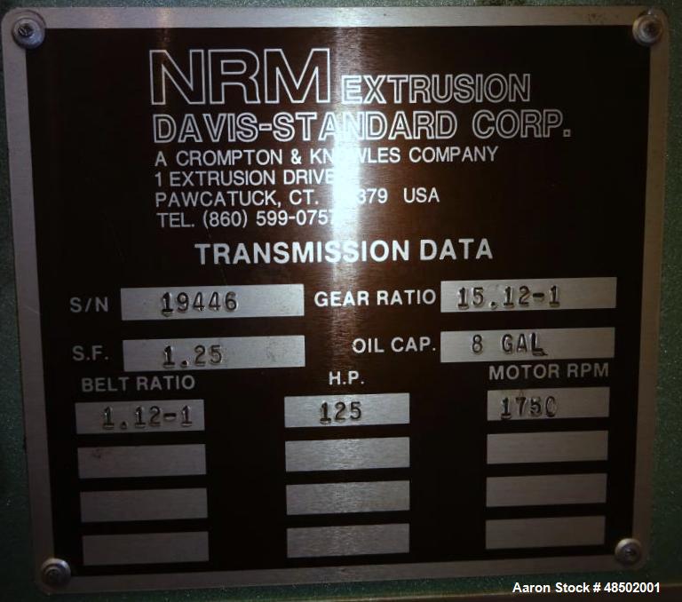 Used NRM Extrusion/Davis Standard Sheet Line Consisting of: (1) NRM Extrusion/