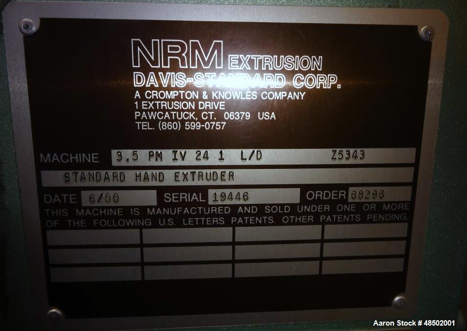 Used NRM Extrusion/Davis Standard Sheet Line Consisting of: (1) NRM Extrusion/