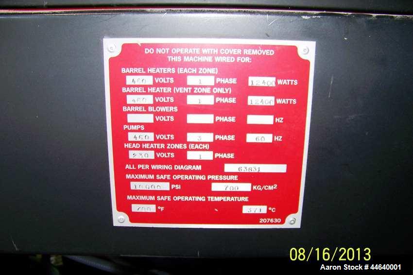 Used Davis Standard 46” Three Roll Vertical Roll Stand Sheet Line