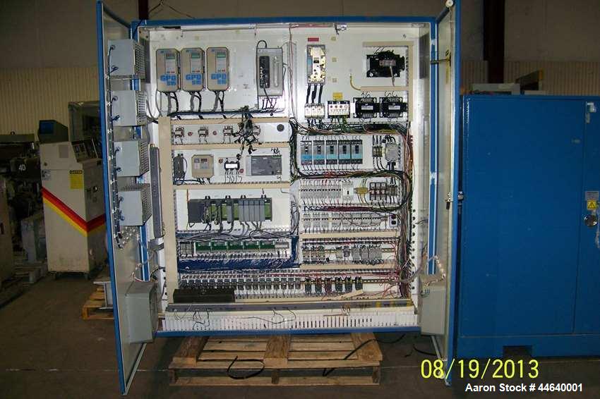 Used Davis Standard 46” Three Roll Vertical Roll Stand Sheet Line
