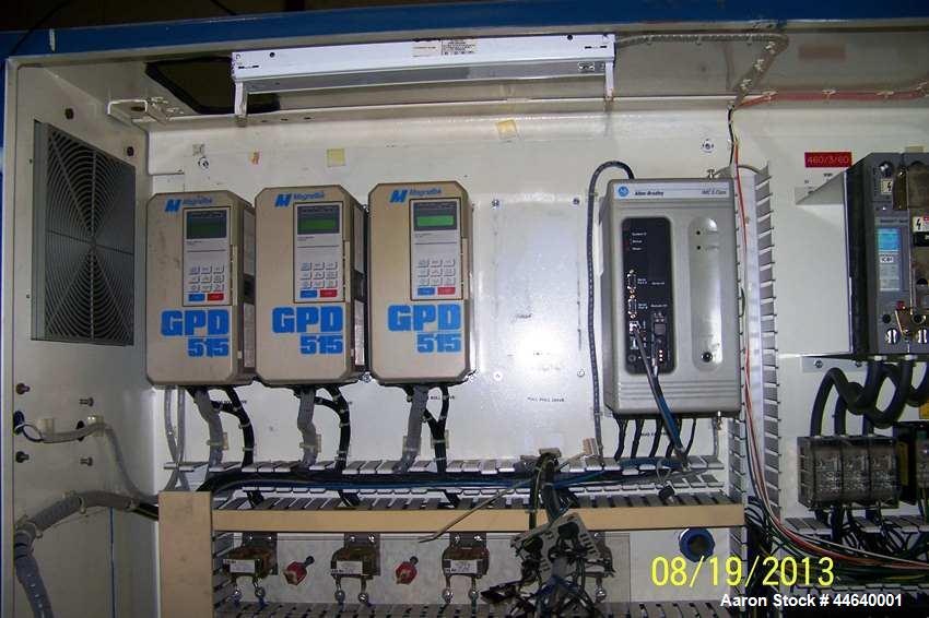 Used Davis Standard 46” Three Roll Vertical Roll Stand Sheet Line