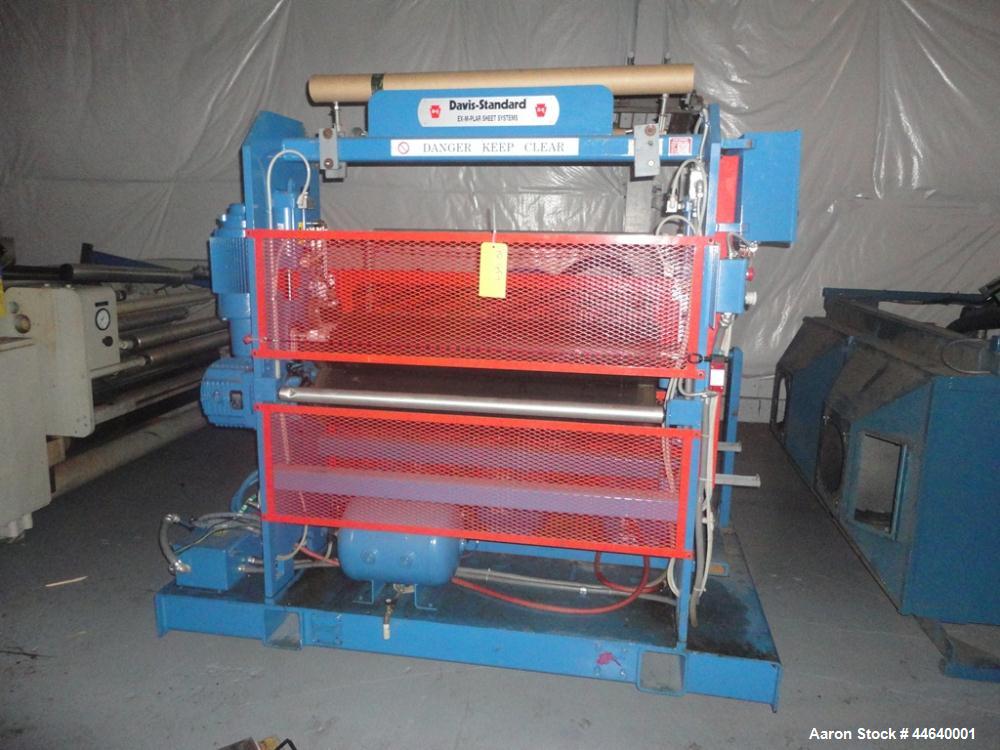 Used Davis Standard 46” Three Roll Vertical Roll Stand Sheet Line