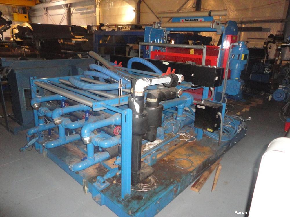 Used Davis Standard 46” Three Roll Vertical Roll Stand Sheet Line
