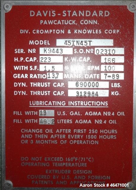 Used Davis Standard Sheet Extrusion Line