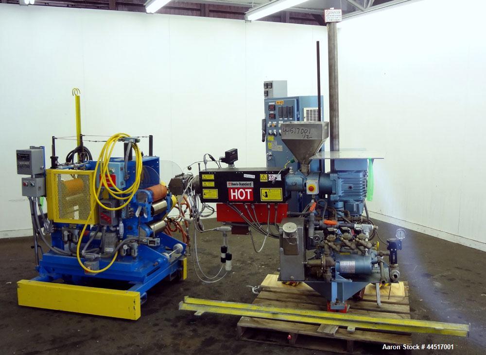 Used Davis Standard 7" Wide Sheet Line consisting of: (1) Davis Standard 1-1/4" pedestal mounted single screw rxtruder, model DSPW-125V-H24, serial #V9991, SO #61592, built 1998.  Approximate 24 to 1...