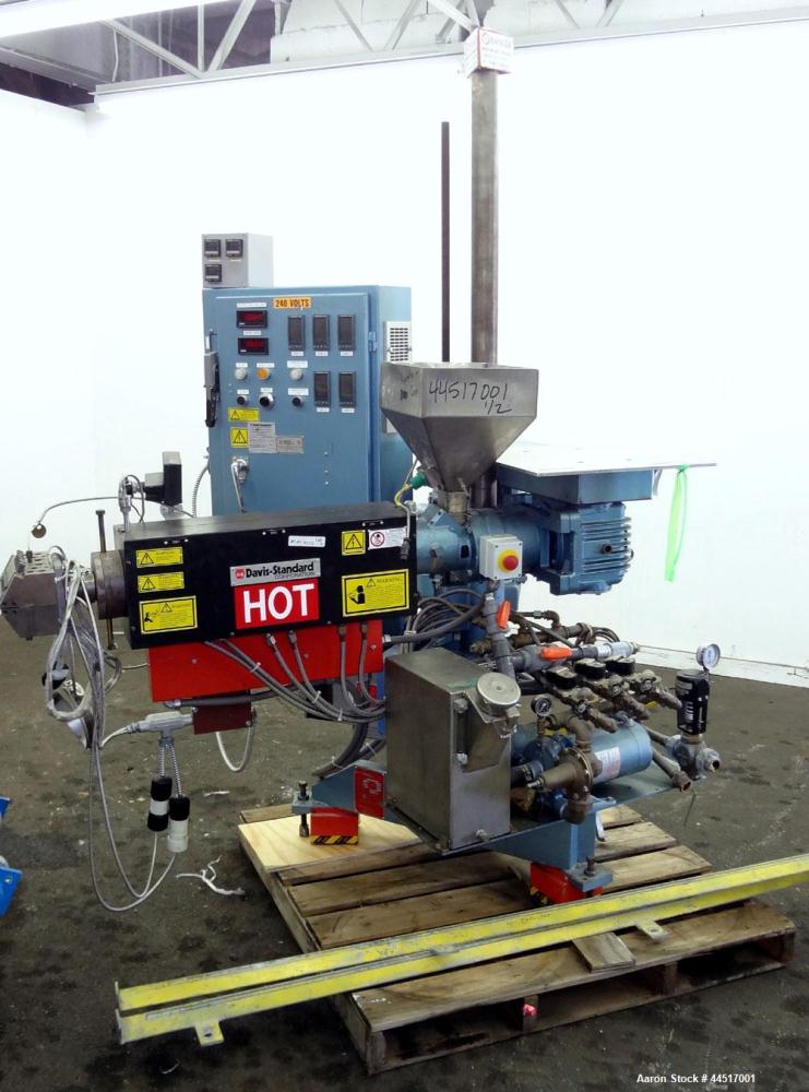 Used Davis Standard 7" Wide Sheet Line consisting of: (1) Davis Standard 1-1/4" pedestal mounted single screw rxtruder, model DSPW-125V-H24, serial #V9991, SO #61592, built 1998.  Approximate 24 to 1...