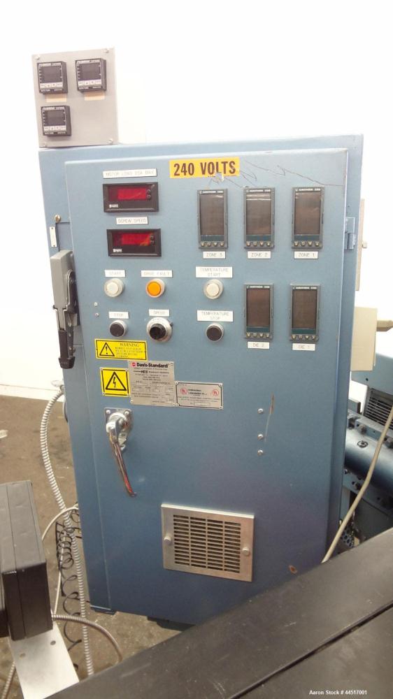 Used Davis Standard 7" Wide Sheet Line consisting of: (1) Davis Standard 1-1/4" pedestal mounted single screw rxtruder, model DSPW-125V-H24, serial #V9991, SO #61592, built 1998.  Approximate 24 to 1...