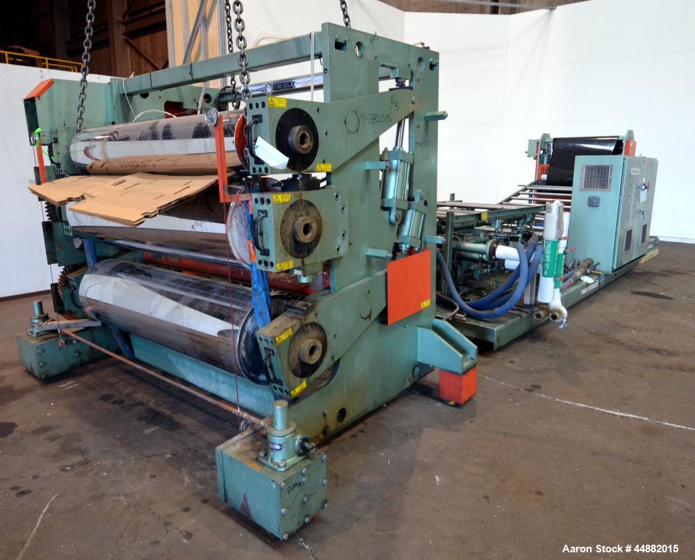 Used Davis Standard 66" Wide Vertical Down 3-Roll Sheet Stack