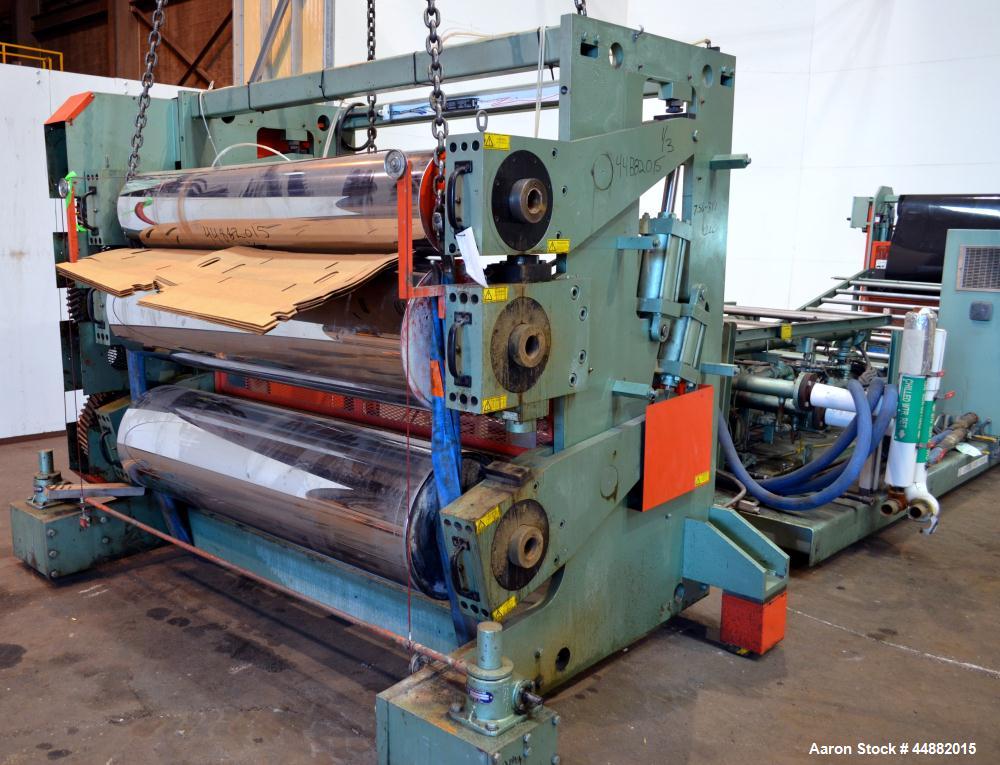 Used Davis Standard 66" Wide Vertical Down 3-Roll Sheet Stack