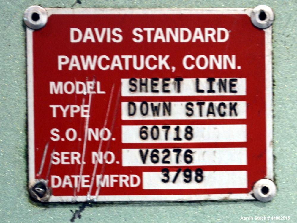 Used Davis Standard 66" Wide Vertical Down 3-Roll Sheet Stack