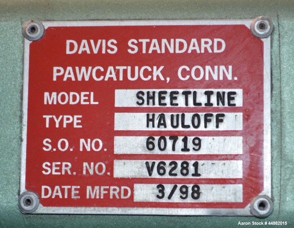Used Davis Standard 66" Wide Vertical Down 3-Roll Sheet Stack