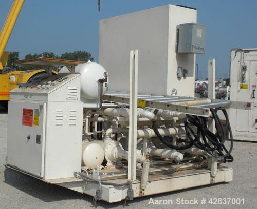 Used Davis Standard 3-Roll Stack. (3) 12’’ Diameter x 24’’ wide chrome matte cored rolls, driven by a 3 hp, 500 volt, 1750/2300 DC motor thru a reducer. Includes approximate 24’’ wide x 150’’ long co...