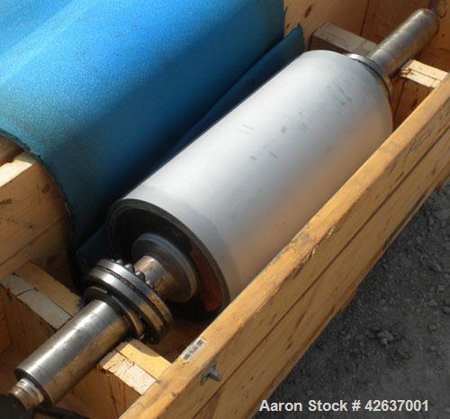 Used Davis Standard 3-Roll Stack. (3) 12’’ Diameter x 24’’ wide chrome matte cored rolls, driven by a 3 hp, 500 volt, 1750/2300 DC motor thru a reducer. Includes approximate 24’’ wide x 150’’ long co...