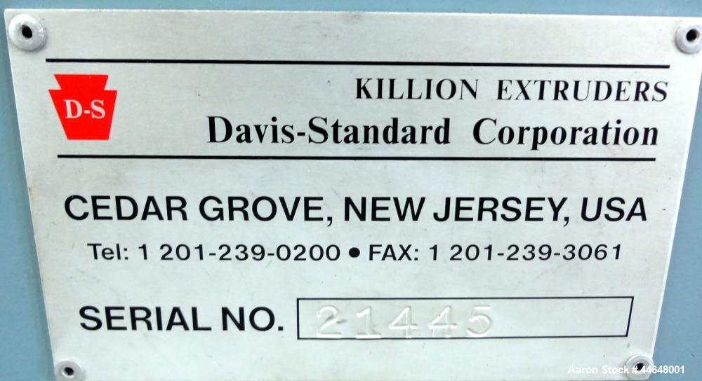 Used Davis Standard Killion 2” Wide Sheet Line Consisting Of: (1) Davis Standard Killion 1” single screw extruder, approximately 24 to 1 L/D ratio. Electrically heated, air-cooled 4 zone non-vented b...