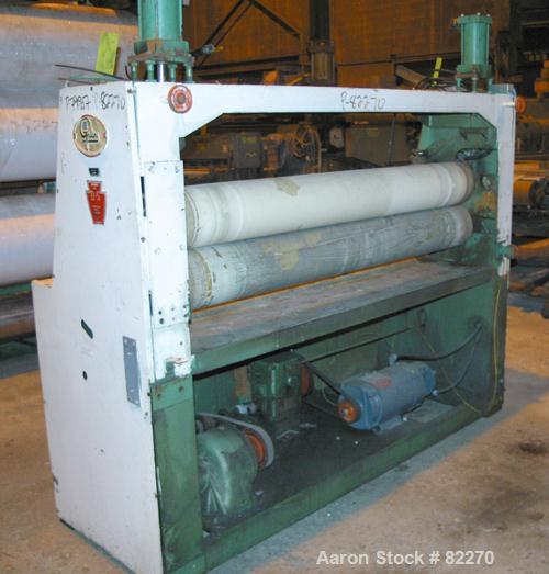 USED: Davis Standard sheet take-off unit consisting of (3) 66" face by nominal 20.8" diameter rolls, mounted in a vertical arrangement for an upstack operation. Unit includes (7) total rolls: (3) chr...