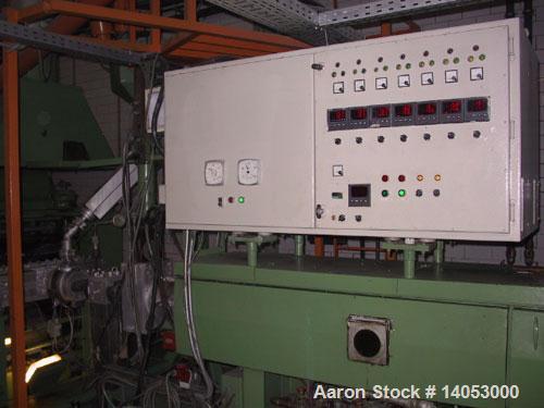 Used Farrel Bridge PS/PP Thermoforming Line consisting of:  (1) Farrel Bridge single screw extruder, 100/32 D with degassing and Labotec volymetric dosing unit for (4) components. (1) Welex coextrude...