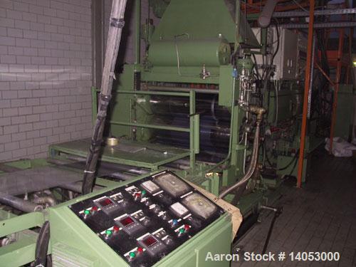 Used Farrel Bridge PS/PP Thermoforming Line consisting of:  (1) Farrel Bridge single screw extruder, 100/32 D with degassing and Labotec volymetric dosing unit for (4) components. (1) Welex coextrude...