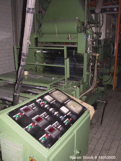 Used Farrel Bridge PS/PP Thermoforming Line consisting of:  (1) Farrel Bridge single screw extruder, 100/32 D with degassing and Labotec volymetric dosing unit for (4) components. (1) Welex coextrude...
