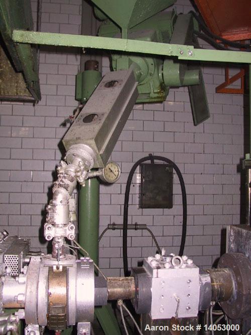 Used Farrel Bridge PS/PP Thermoforming Line consisting of:  (1) Farrel Bridge single screw extruder, 100/32 D with degassing and Labotec volymetric dosing unit for (4) components. (1) Welex coextrude...