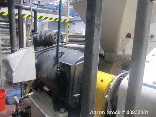 Used 66" Wide Gloucester Sheet Line consisting of the following:  3.5" Gloucester extruder, 32:1 l/d, electrically heated, water cooled, 150 hp DC motor with SCR controller, vented and plugged barrel...
