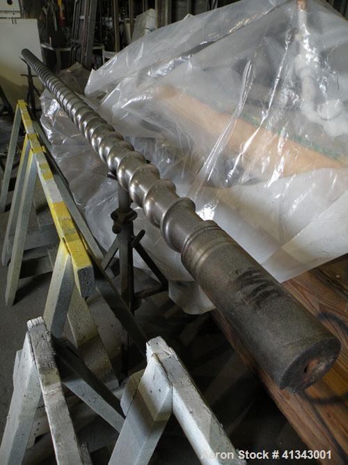 Used HPM Sheet Line consisting of: (1) HPM 4-1/2" single screw extruder, model 4.5TMIII, serial #82-210. Approximately 38 to 1 L/D ratio. Electrically heated, water cooled 6 zone dual side vented bar...