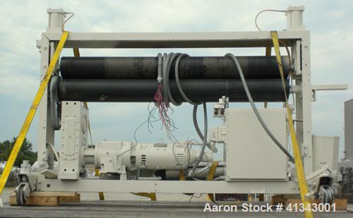 Used HPM Sheet Line consisting of: (1) HPM 4-1/2" single screw extruder, model 4.5TMIII, serial #82-210. Approximately 38 to 1 L/D ratio. Electrically heated, water cooled 6 zone dual side vented bar...