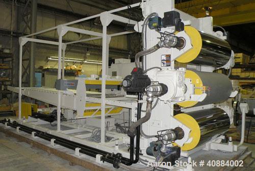 Used HPM Sheet Take Off System Consisting Of: (1) HPM Sheetmaster III 3 Roll Sheet Stack, Rated speed range 20 feet per minute maximum, 71" track centerline. (3) 23.587" diameter x 54" wide cored rol...