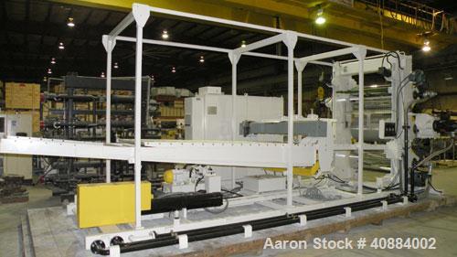 Used HPM Sheet Take Off System Consisting Of: (1) HPM Sheetmaster III 3 Roll Sheet Stack, Rated speed range 20 feet per minute maximum, 71" track centerline. (3) 23.587" diameter x 54" wide cored rol...
