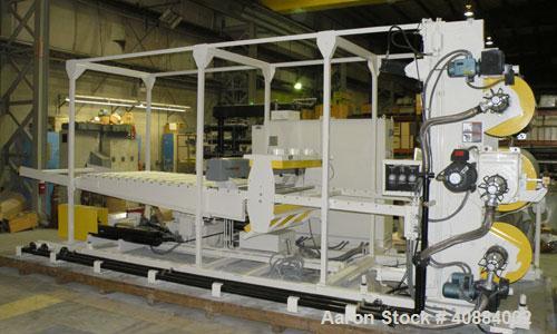 Used HPM Sheet Take Off System Consisting Of: (1) HPM Sheetmaster III 3 Roll Sheet Stack, Rated speed range 20 feet per minute maximum, 71" track centerline. (3) 23.587" diameter x 54" wide cored rol...
