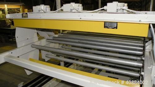 Used HPM Sheet Take Off System Consisting Of: (1) HPM Sheetmaster III 3 Roll Sheet Stack, Rated speed range 20 feet per minute maximum, 71" track centerline. (3) 23.587" diameter x 54" wide cored rol...