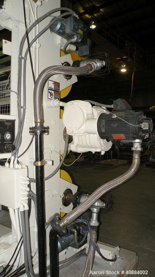 Used HPM Sheet Take Off System Consisting Of: (1) HPM Sheetmaster III 3 Roll Sheet Stack, Rated speed range 20 feet per minute maximum, 71" track centerline. (3) 23.587" diameter x 54" wide cored rol...