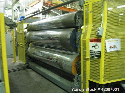 USED 120" HPM SHEET EXTRUSION LINE(1984) CONSISTING OF THE FOLLOWING:A) (1) USED CONAIR FRANKLIN AUTOWEIGH GRAVIMETRIC BLENDING SYSTEM RATED 3000 LBS. PER HOUR. INCLUDES WEIGHT SCALE HOPPER, MOTORIZE...