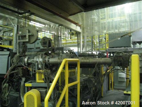 USED 120" HPM SHEET EXTRUSION LINE(1984) CONSISTING OF THE FOLLOWING:A) (1) USED CONAIR FRANKLIN AUTOWEIGH GRAVIMETRIC BLENDING SYSTEM RATED 3000 LBS. PER HOUR. INCLUDES WEIGHT SCALE HOPPER, MOTORIZE...
