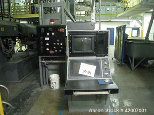 USED 120" HPM SHEET EXTRUSION LINE(1984) CONSISTING OF THE FOLLOWING:A) (1) USED CONAIR FRANKLIN AUTOWEIGH GRAVIMETRIC BLENDING SYSTEM RATED 3000 LBS. PER HOUR. INCLUDES WEIGHT SCALE HOPPER, MOTORIZE...