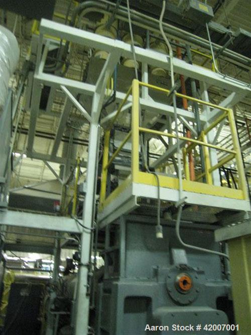 USED 120" HPM SHEET EXTRUSION LINE(1984) CONSISTING OF THE FOLLOWING:A) (1) USED CONAIR FRANKLIN AUTOWEIGH GRAVIMETRIC BLENDING SYSTEM RATED 3000 LBS. PER HOUR. INCLUDES WEIGHT SCALE HOPPER, MOTORIZE...