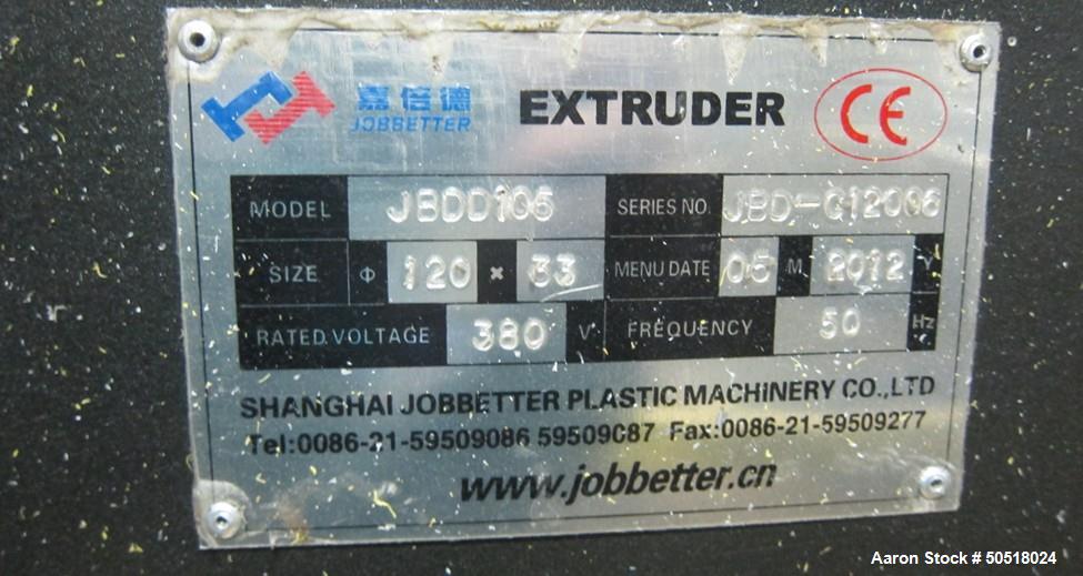 Used- Shanghai Jobbetter 4.5" Single Screw Extruder, Model JBDD105.