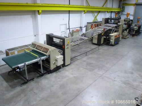 Used 49.2" (1250 mm) Kaufman Coextrusion Sheet Line. (1) 3.54" (90 mm) Kaufmann model 90-33d extruder, vented, vacuum pump, 150 hp DC motor, bolt throttle device; 3.54" (90 mm) lantern slide screen p...