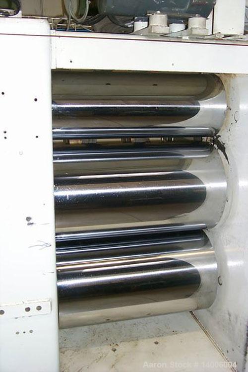 Unused-Kaufmann Sheet Film Downstream Equipment. Hydraulic screen changer with power station, melt pump with DC drive and torque shaft, 31.5" (800 mm) T-die with flex lip and deckling device. 3 roll ...