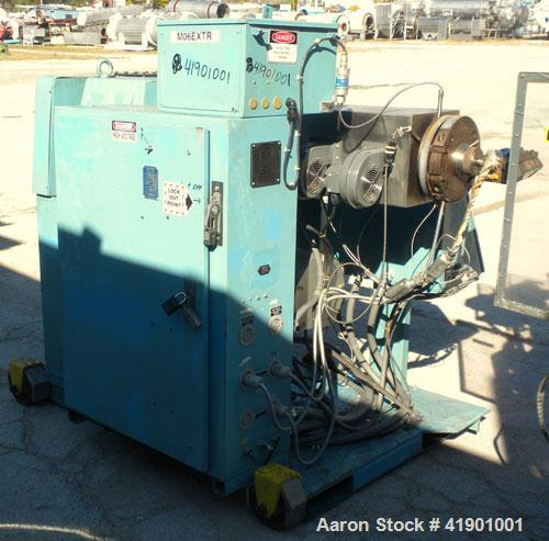  Killion 2-1/2'' single screw extruder, model KN250, approximately 10 to 1 L/D ratio. Electrically heated, air cooled 3 zone non-vented barrel. Water cooled feed throat with a roll type feeder. Appro...